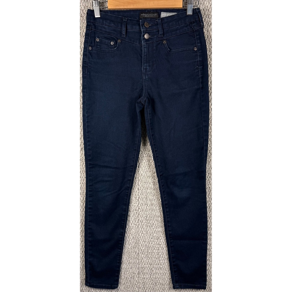 Aeropostale High Waisted Jegging 4/6R Dark Wash Skinny Denim Jeans Stretch D43